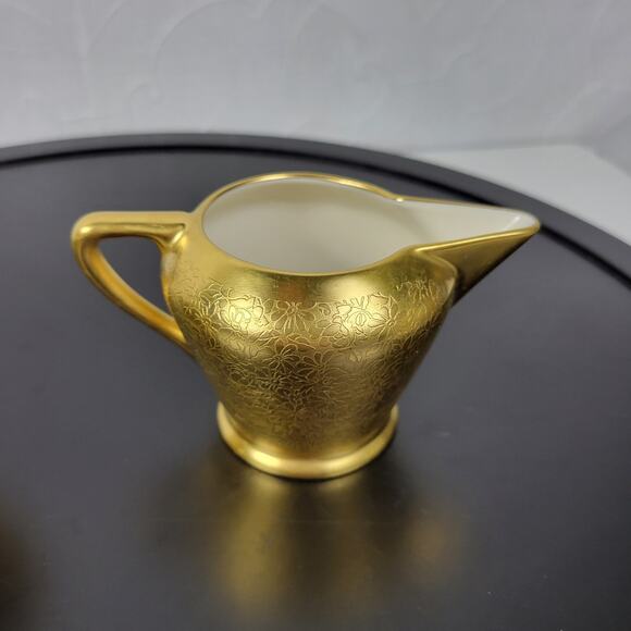 VINTAGE Pickard China Rose And Daisy 486 Gold Ceramic Creamer & Sugar Bowl Set - Picture 10 of 15